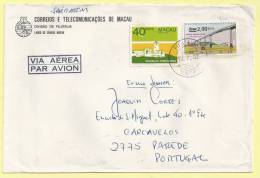 TIMBRES  -STAMPS - MACAO-MACAU -1982- LETTRE PAR AVION - TIMBRES PHARE DE GUIA ET PONT MACAU-TAIPA - Briefe U. Dokumente