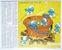 CALENDRIER ALMANACH DES PTT 1981 - LES SCHTROUMPFS - PEYO - Agende & Calendari