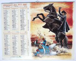 CALENDRIER ALMANACH DES PTT 1987 - ZORRO PROD INC - Agenda & Kalender