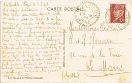 0888. Postal LA VIEILLE LOYE (Jura) 1943, Vista De DOLE - Covers & Documents