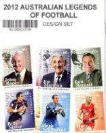 Australia 2012 Australian Legends Of Football Set Of 8 MNH In Sealed Plastic - Rugby, Soccer, AFL - Mint Stamps