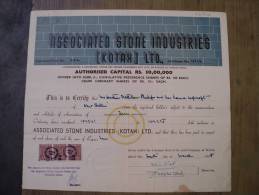 Associated Stone Industries Kotah Ltd 1955 Scarce Hard To Get Shsare Certificate India - Industrie