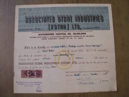 Associated Stone Industries Kotah Ltd 1955 Scarce Hard To Get Share Certificate India - Industrie