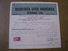 Associated Stone Industries Kotah Ltd 1969 Scarce Hard To Get Share Certificate India - Industrie