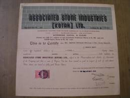 Associated Stone Industries Kotah Ltd 1973 Scarce Hard To Get Share Certificate India - Industrie