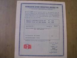 Associated Stone Industries Kotah Ltd 1985 Scarce Hard To Get Share Certificate India - Industrie