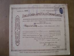 Anglo India Jute Mills Company Ltd 1947 Scarce Hard To Get Share Certificate India - Industrie