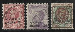 CORFÙ 1923 SOPRASTAMPATO D'ITALIA ITALY OVERPRINTED SERIE COMPLETA COMPETE SET USATA USED OBLITERE' - Corfu