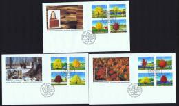 1994 Canada Day - Maple Trees  Sc1524a-l  On 3 FDCs - 1991-2000