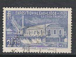 France 1939,Yvert N° 430: Exposition De L'EAU à LIEGE, Belgique; Machine De Marly, à Bougival, Obl TB, Cote 13 Euros - Other & Unclassified