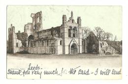 Cp, Angleterre, Kirkstall Abbey, Voyagée 1903 - Leeds