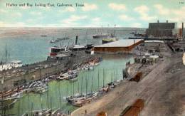Harbor Abd Bay Looking East Galveston TX 1905 Postcard - Galveston