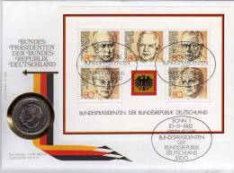 Numisbrief Demokratie 1982 Numisletter Bundesbank 2DM Plus BRD Block 18 FDC 20€ Porträt Präsident Heuss Cover Of Germany - 2 Mark