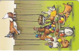 Bulgaria, Mobika, P-193, Cartoons 3, Easter Eggs, Hens And A Fox, 2 Scans - Bulgarien