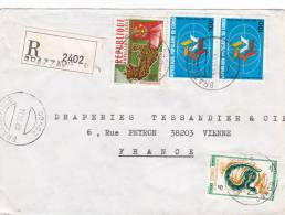 MARCOPHILIE, CONGO, Lettre Recom., 1980, Affranchissement Composé, BRAZZAVILLE, Serpent Tourisme Révolution/3425 - Other & Unclassified