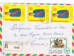 MARCOPHILIE, CONGO, Lettre Recom., 1981, Affranchissement Composé, BRAZZAVILLE, Serpent Président/3430 - Other & Unclassified