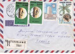 MARCOPHILIE, CONGO, Lettre Recom., 1983, Affranchissement Composé, BRAZZAVILLE, Nids Oiseaux Coopération Douanière/3432 - Otros & Sin Clasificación