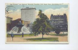 Rhode Island Providence Sky Scraper And Banjotti Memorial Fountain From Depot Park  1921    2 SCANS - Providence