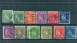 FINLANDE 1930-46 Y&T 145,146a,148,150,150a,151,151a,152,256,296,300 ( O ) - Usati