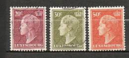 LUXEMBOURG  Gde Duchesse Charlotte 1958 N°544a-545-546 - Oblitérés