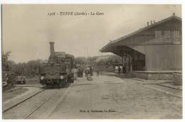 TUFFE. - La Gare. Locomotive 1er Plan - Tuffe