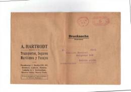 ALLEMAGNE – EMA-  1 Enveloppe De 1925 Avec Publicité, De HAMBOURG Pour Buenos Aires (marque De Pli Au Milieu) - Máquinas Franqueo (EMA)