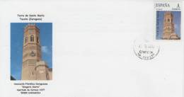 SPAIN. COVER SANTA MARIA TOWER. MUDEJAR ART. TAUSTE (ZARAGOZA). "TU SELLO" - Cartas & Documentos