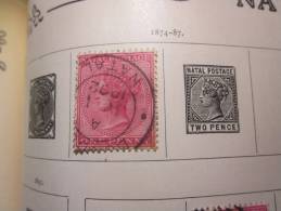 COLLECTION TIMBRES GRANDE BRETAGNE NATAL DEBUT 1874 OBLITERE  AVEC CHARNIERE - Natal (1857-1909)