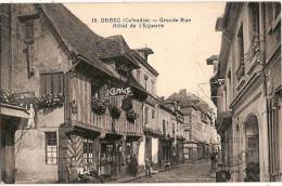 14 ORBEC  GRANDE RUE HOTEL DE L'EQUERRE  GARAGE 1930 - Orbec