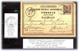 TURKEY , EARLY OTTOMAN SPECIALIZED FOR SPECIALIST, SEE... Postmark - 1881 - Stamboul  - C/W No. 74 - Covers & Documents