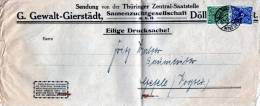 Großer Brief, Thüringer Zentral-Saatstelle Nach Gefell, 1923 - Andere & Zonder Classificatie