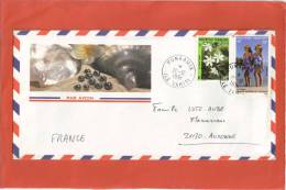 JOLI LETTRE ILLUSTRE RECTO VERSO CAD PUNAAUIA 20/12/91 YVERT 367-372 POUR AUXONNE FRANCE - Covers & Documents