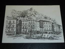 LE TEIL - PLACE DES SABLONS (P.Semard)- Dessin De Y.Pacrot - 07 ARDECHE - Le Teil