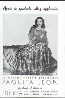 Paquita LEON/ Danseuse Espagnole/ IBERIA/Paris Etoile/ Vers 1950    VP557 - Ohne Zuordnung