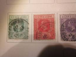 COLLECTION TIMBRES GRANDE BRETAGNE SIERRRA-LEONE  DEBUT 1912  OBLITERES    AVEC CHARNIERE - Sierra Leone (...-1960)