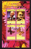 Rwanda - Mahatma Gandhi And Nelson Mandela - Miniature Sheet CTO - Mahatma Gandhi