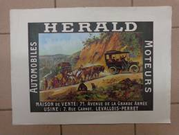 Affiche Automobile Moteur Herald Levallois Perret.42x30cm- - Advertising