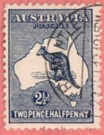AUS SC #4 Used - 1913 Kangaroo And Map, W/TC "(FREMANTLE / 23SEP13") W/nibbed Perf @ LL, CV $25.00 - Gebruikt
