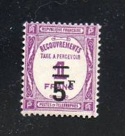 LOT 390 - FRANCE  TAXE N° 65 * - Cote 70 € - 1859-1959.. Ungebraucht