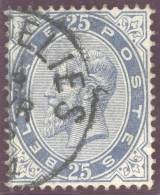 Belgien 1883 25 Cent Blau Mi#37 Gestempelt - 1883 Leopold II.