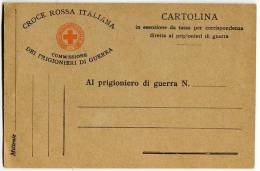CARTOLINA CROCE ROSSA ITALIANA COMMISSIONE DEI PRIGIONIERI DI GUERRA - Rotes Kreuz