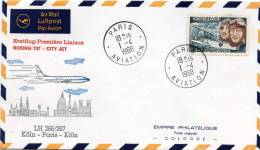 Première Liaison Boeing 737 CITY JET Köln/Paris/Köln Le 1/4/1968 - 1960-.... Cartas & Documentos