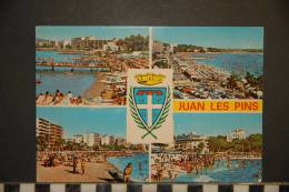 CP, 06, Juan Les Pins Mulivues Et Blason - Juan-les-Pins