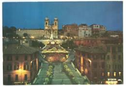 Italy, Roma, Rome, Piazza Di Spagna, Trinita Dei Monti, 1988 Used Postcard [13649] - Piazze