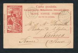 SUISSE - JUBILÉ DE L'UNION POSTALE UNIVERSELLE 1875-1900 - Belle Carte Postée à BRUZELLA En 1900 - Zell