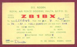 120487 / QSL Card - ZB1BX - 1962 ROYAL AIR FORCE SIGGIEWI , MALTA , To Radio LZ1 A49 Sofia BULGARIA - Autres & Non Classés