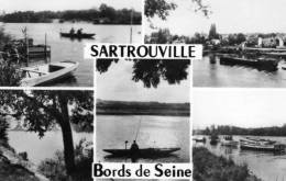 SARTROUVILLE - LES BORDS DE SEINE - SUPERBE CARTE - PHOTO - NOIR ET BLANC - MULTIVUES -  TOP !!! - Sartrouville