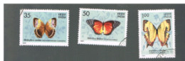 INDIA  -  SG 1019.1021 -  1981  / BUTTERFLIES           -  USED - Gebruikt