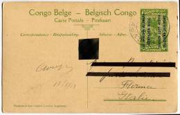 INTERO POSTALE CONGO BELGA BELGE BELGISCH EST AFRICAN ALLEMAND STEAMER BARON DHANIS TRASPORTI - Interi Postali