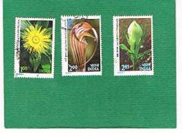 INDIA  -  SG 1044.1046 -  1982  / HIMALAYAN FLOWERS              -  USED - Gebraucht